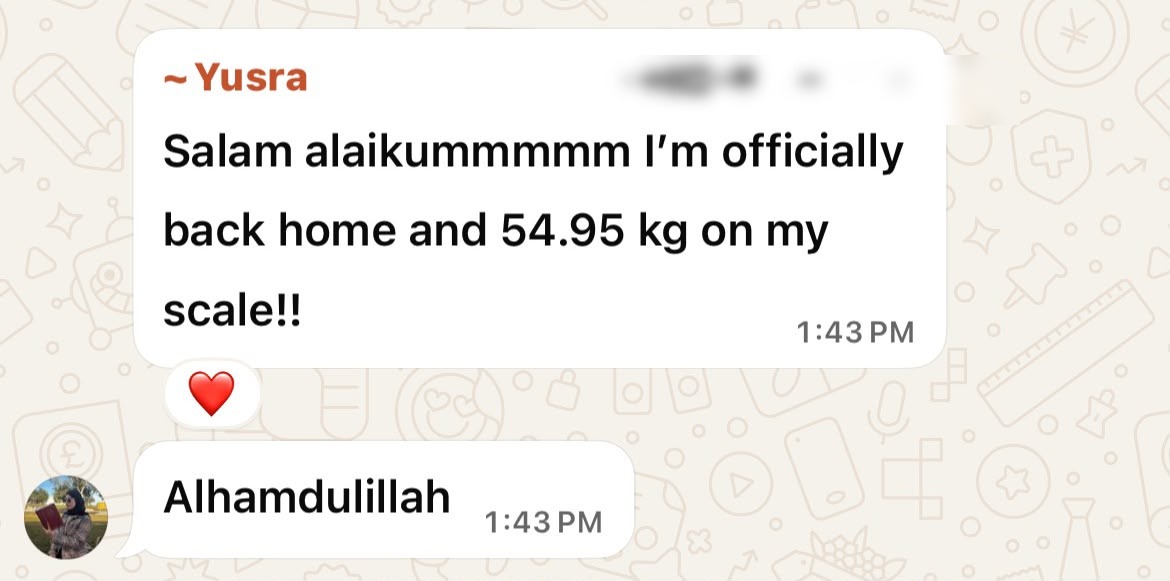 Client testimonial message