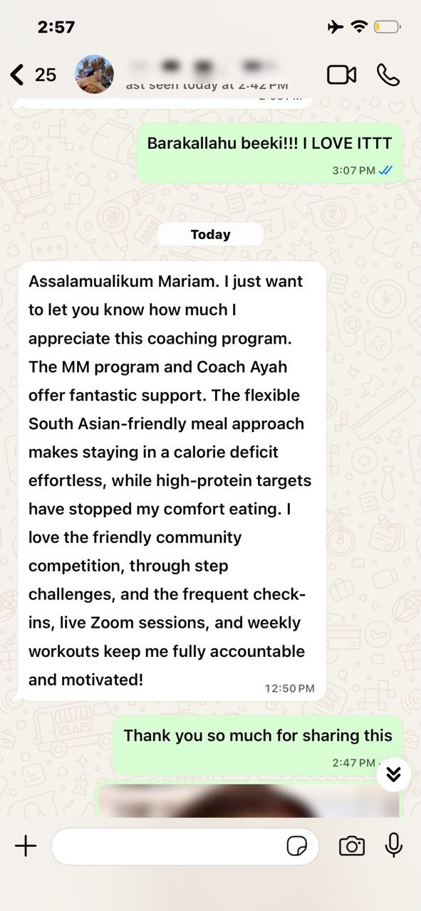 Client testimonial message
