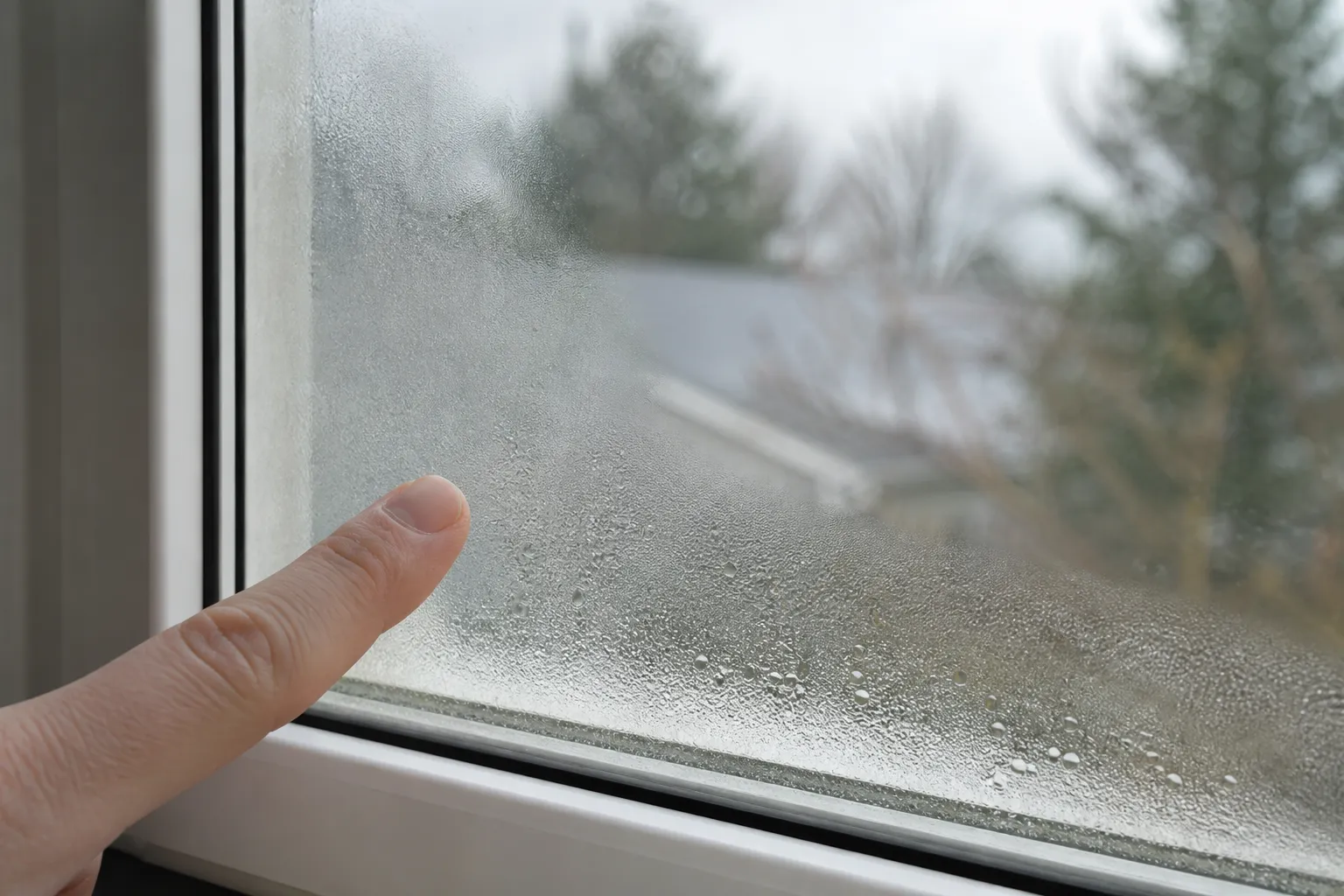 Fog and moisture trapped inside an insulated window glass unit