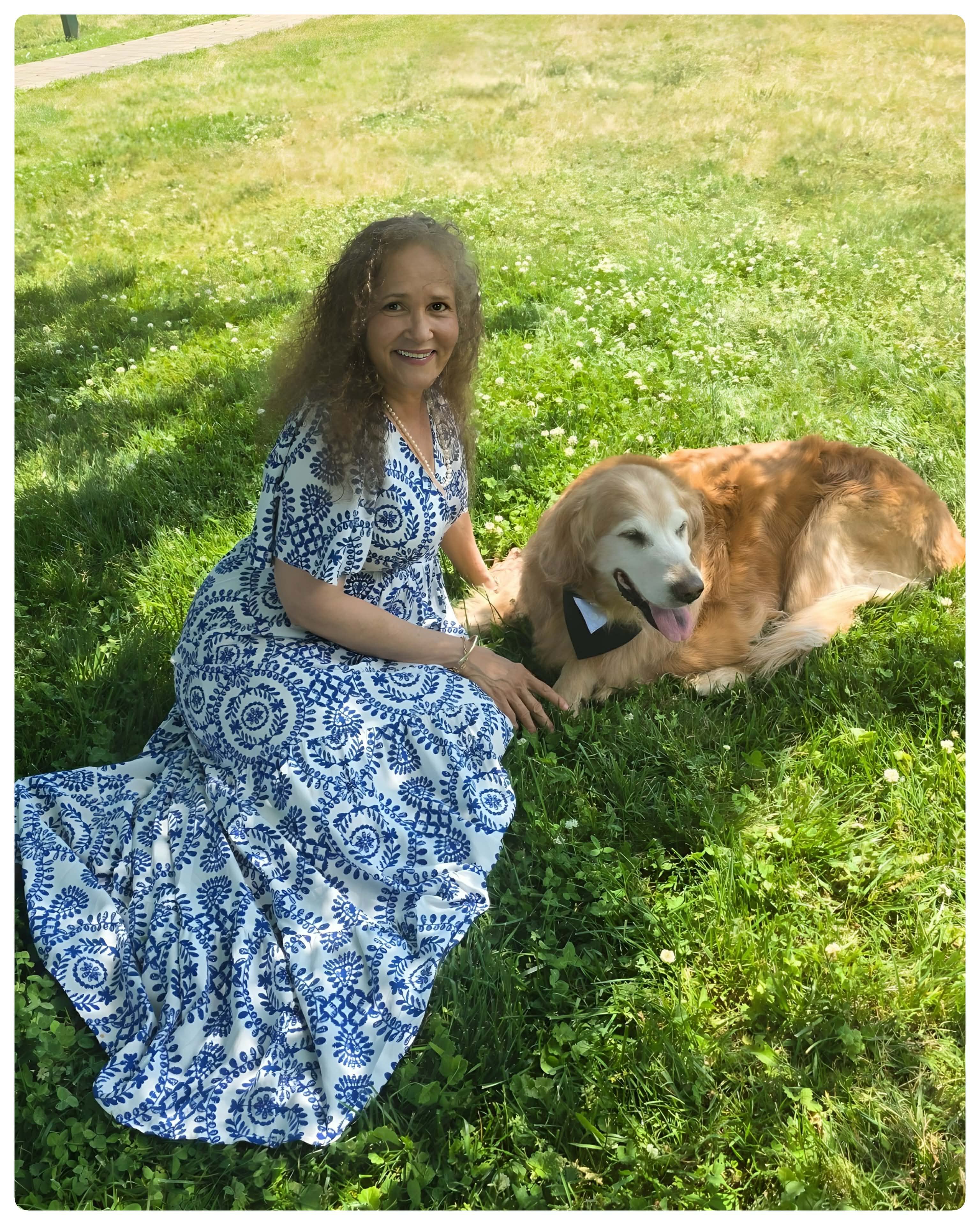 Elizabeth Lawton with her dog, Max