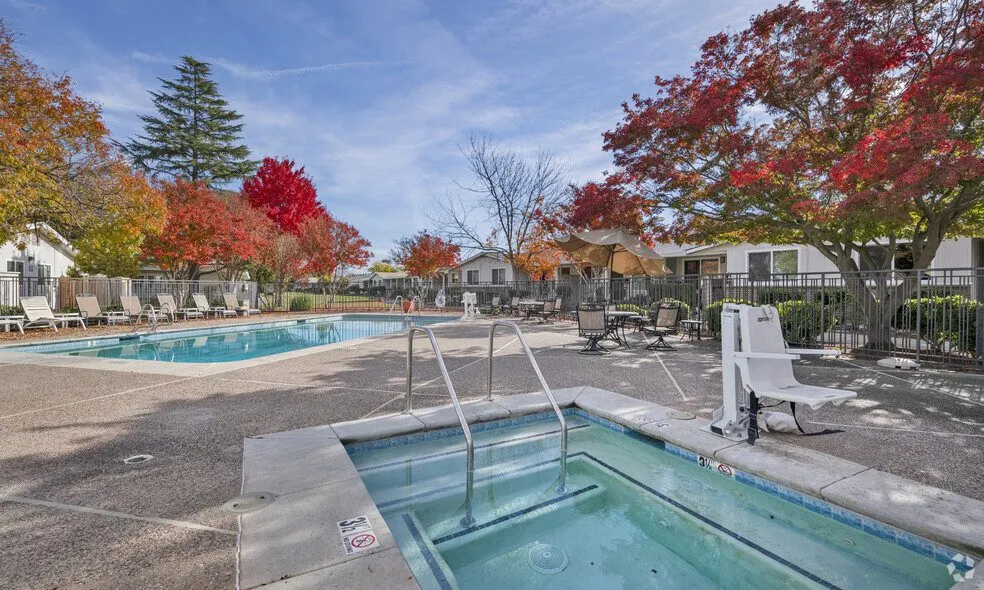 Courtyard with fountain at a CCI property