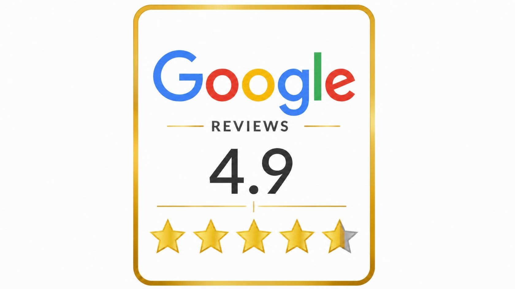 Google Reviews badge showing Garcia's Exteriors' 4.9 out of 5 star rating