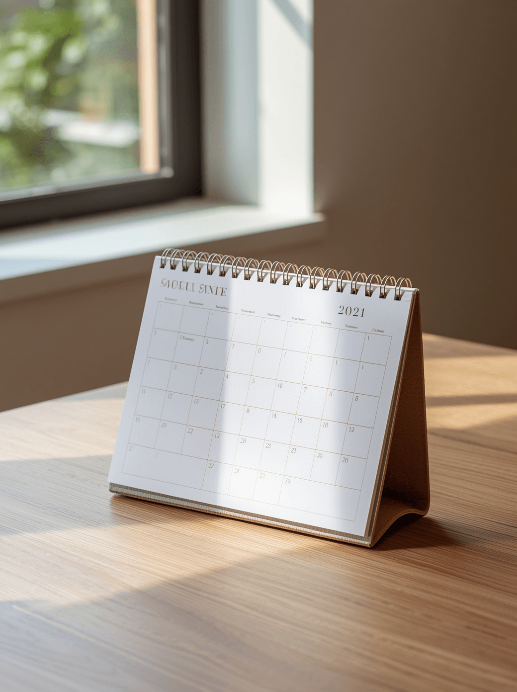 Desk calendar representing the firm install date scheduled with every Garcia's Exteriors customer