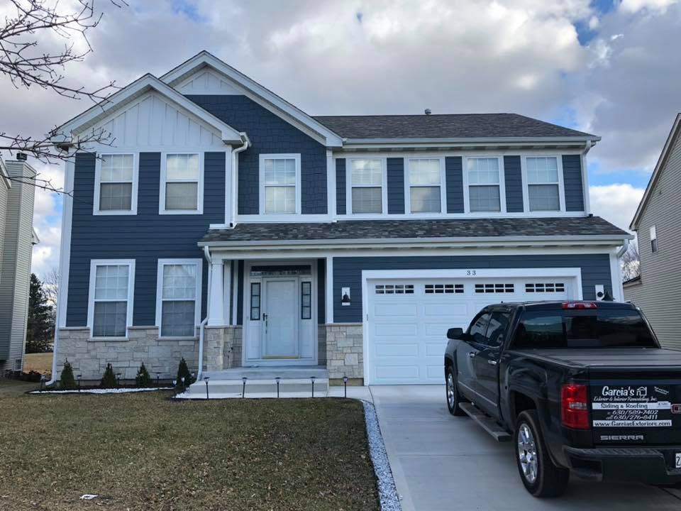 After: James Hardie fiber cement siding installed on a Glendale Heights, IL home
