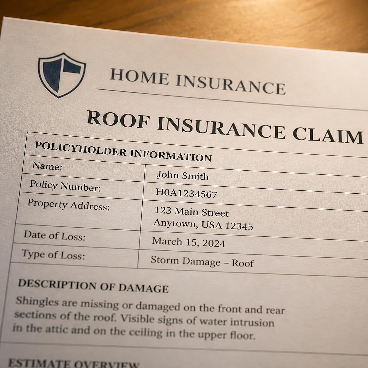 Homeowner reviewing a denied roof insurance claim in Hanover Park, IL
