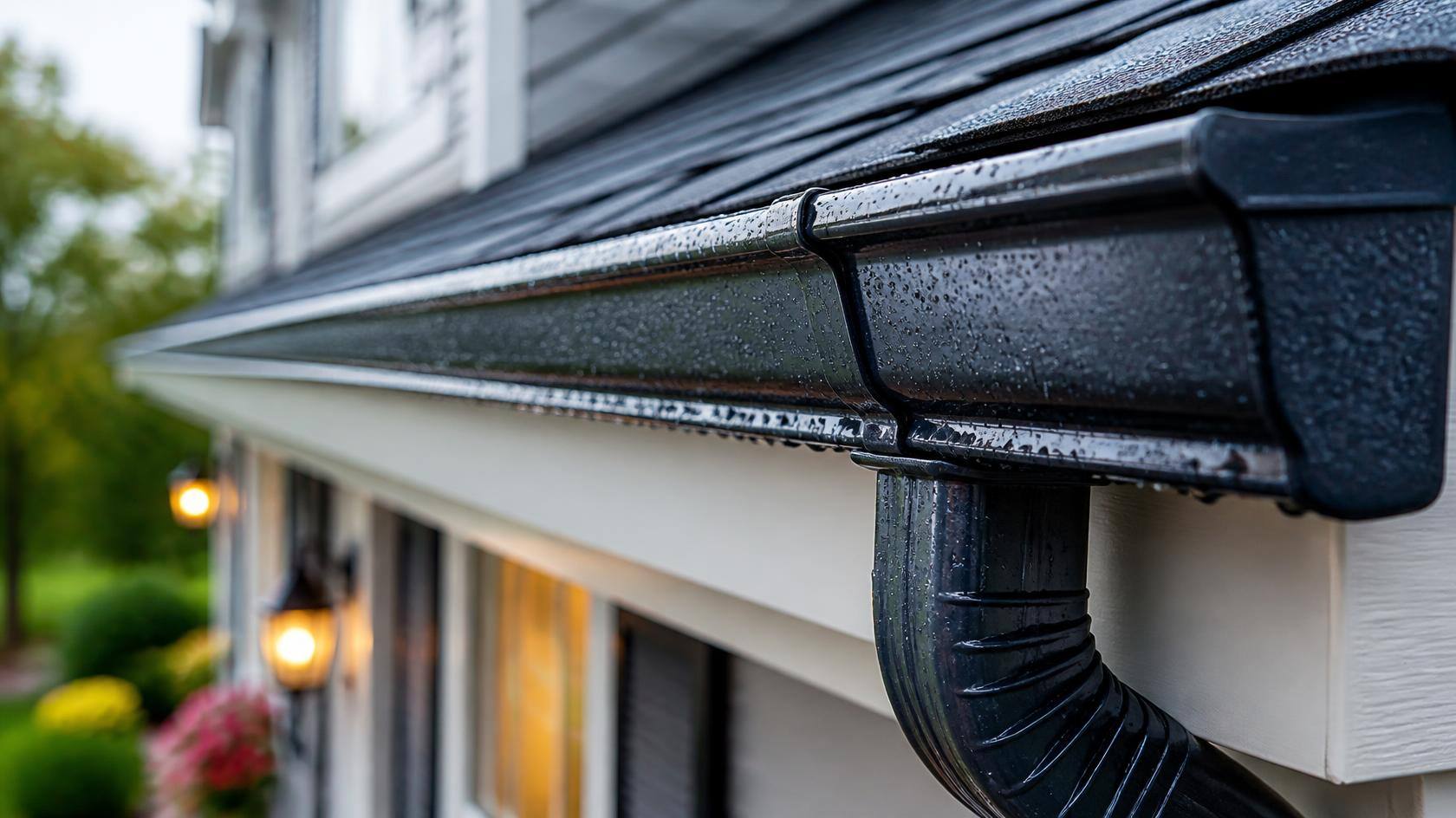 Seamless aluminum gutter installation on a Schaumburg, IL home