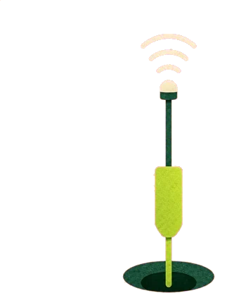 A painted probe reading a response.