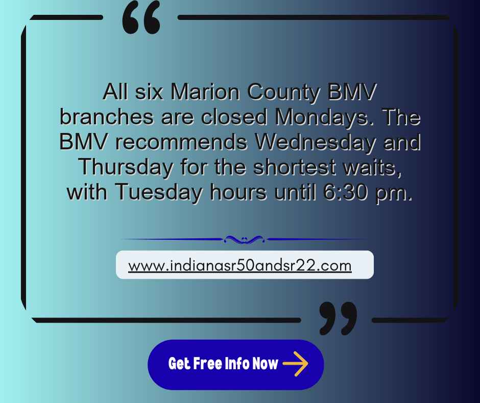 Marion County BMV Branches Closed Mondays: Best Times