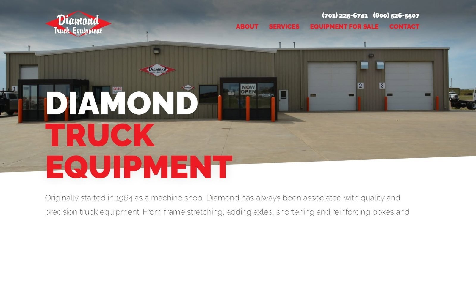 Diamond Truck Equipment website before the Storyteller Studios redesign
