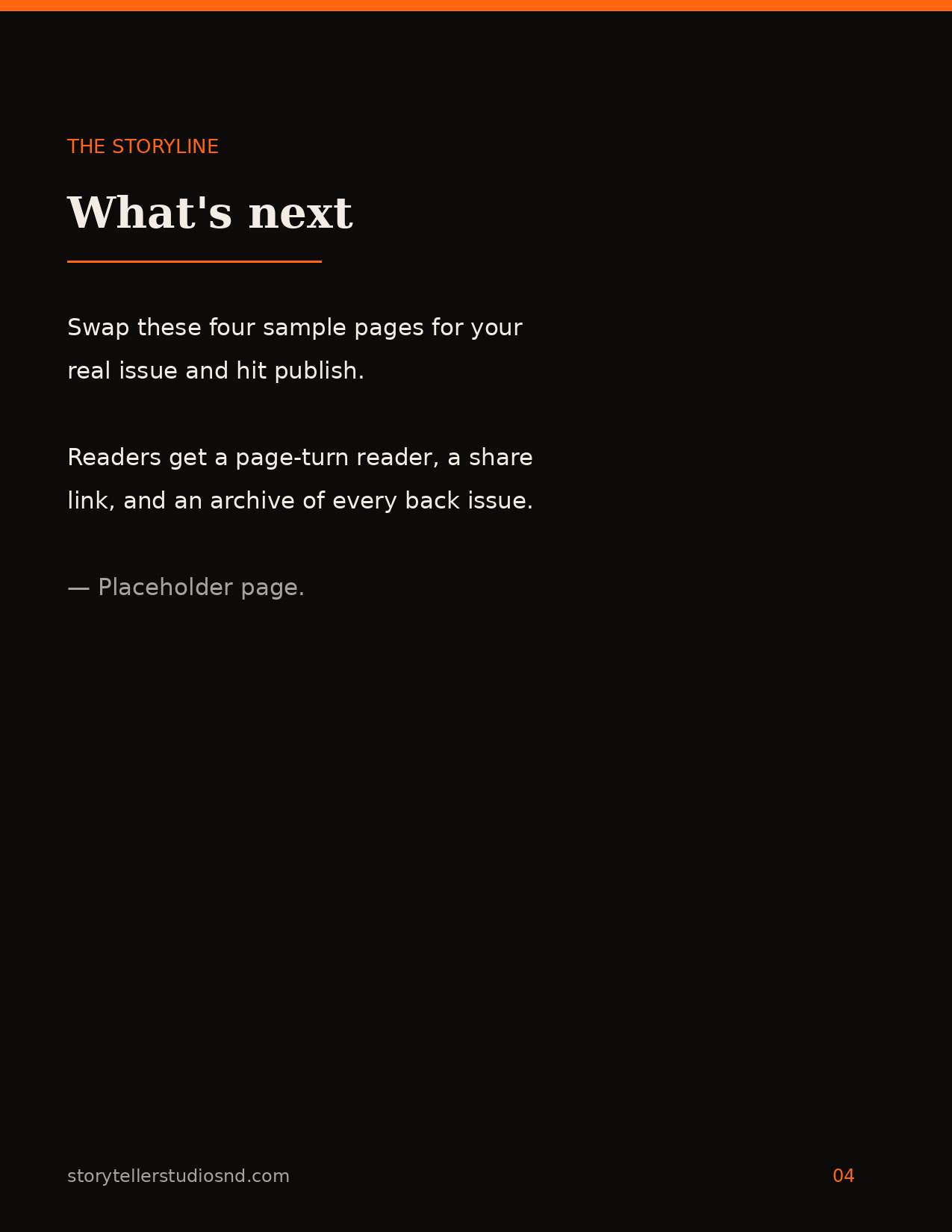 The Storyline sample issue, page 4