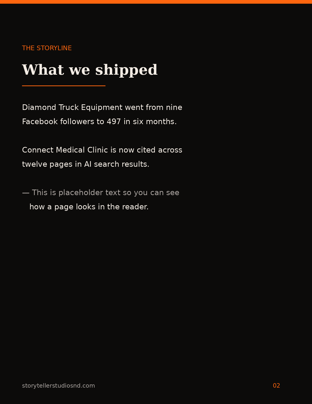 The Storyline sample issue, page 2