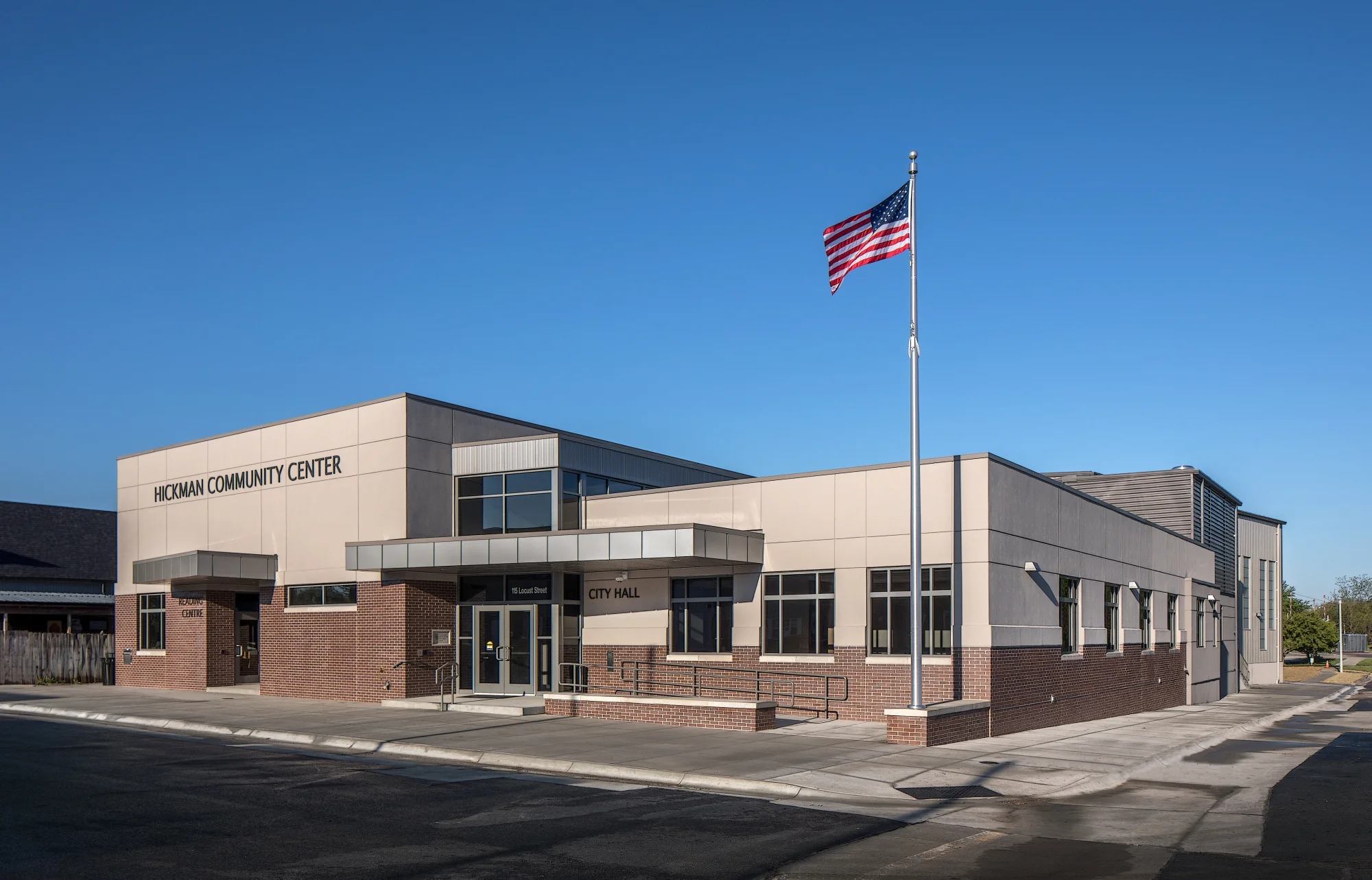 Exterior of the Hickman Community Center and City Hall in Hickman, Nebraska