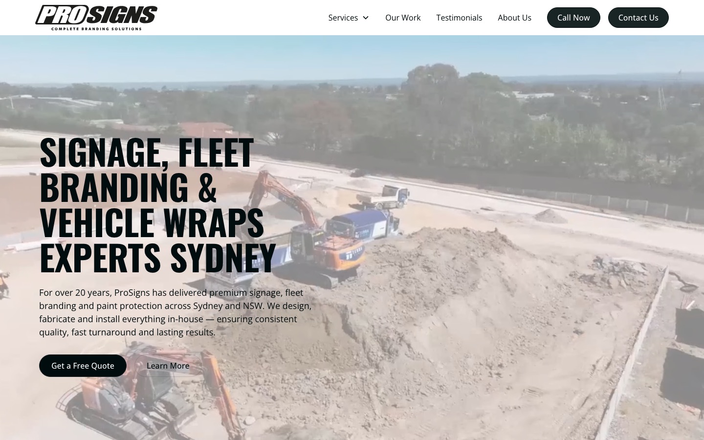 ProSigns signage company website