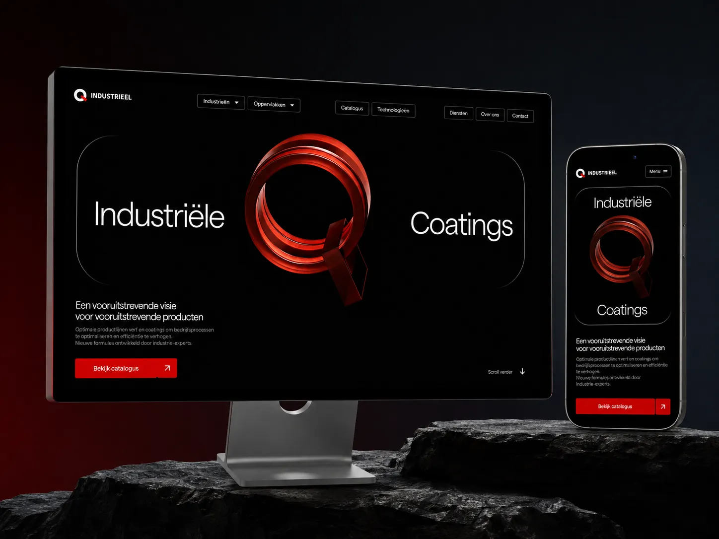 Industriële Coatings zakelijke website - Webflow op maat ontwikkeling