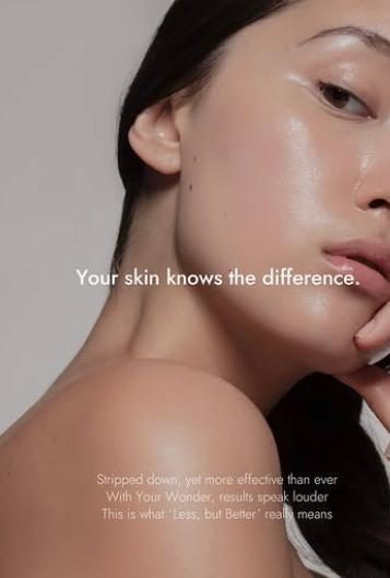 Model shot from a skincare campaign