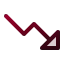 Declining trend line icon