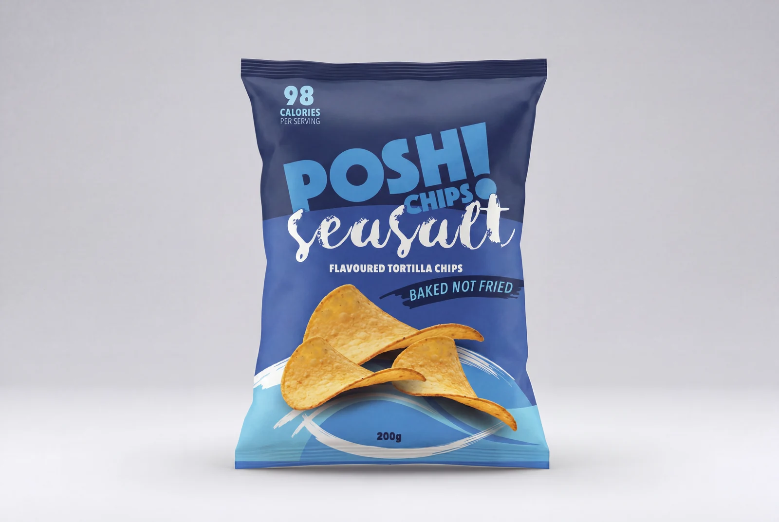 Pillow bag for a snack brand, simulated to demonstrate Multiprint Packaging capability