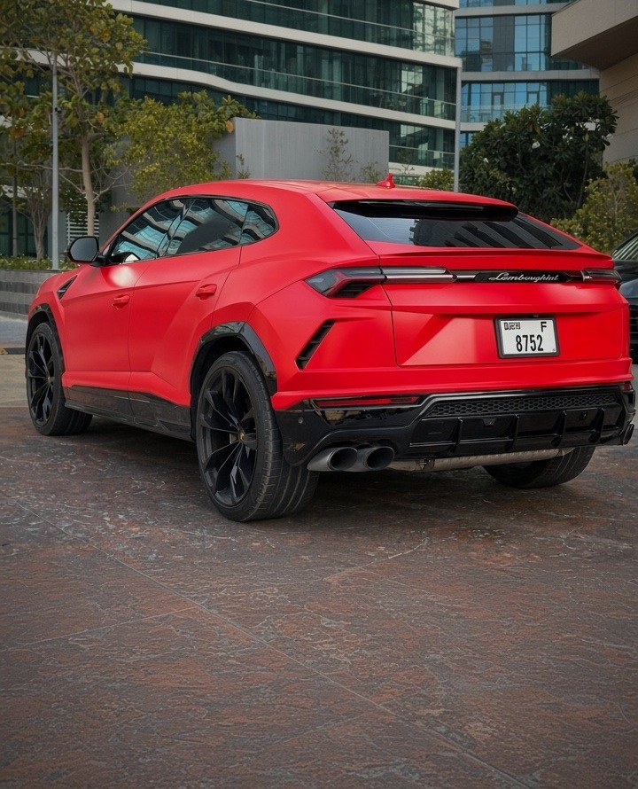 Red Lamborghini Urus in Dubai