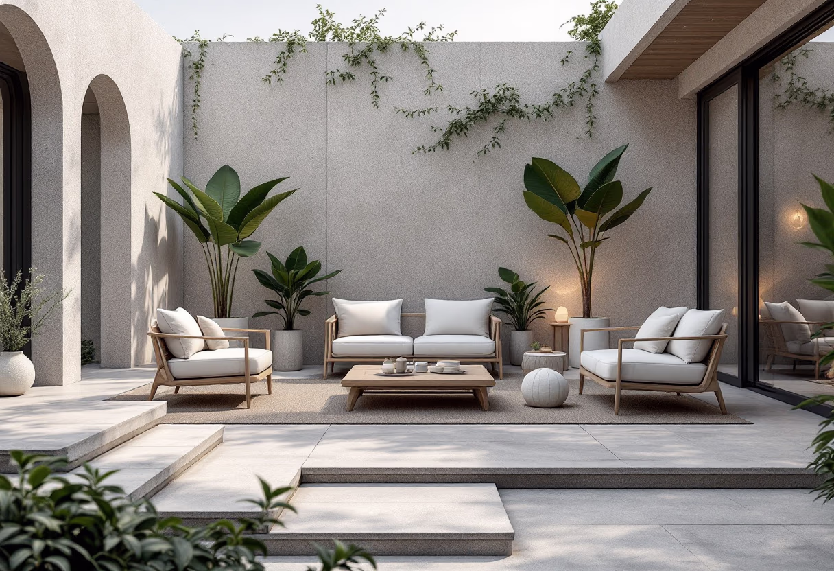 image of a modern patio design (for a landscaping service)