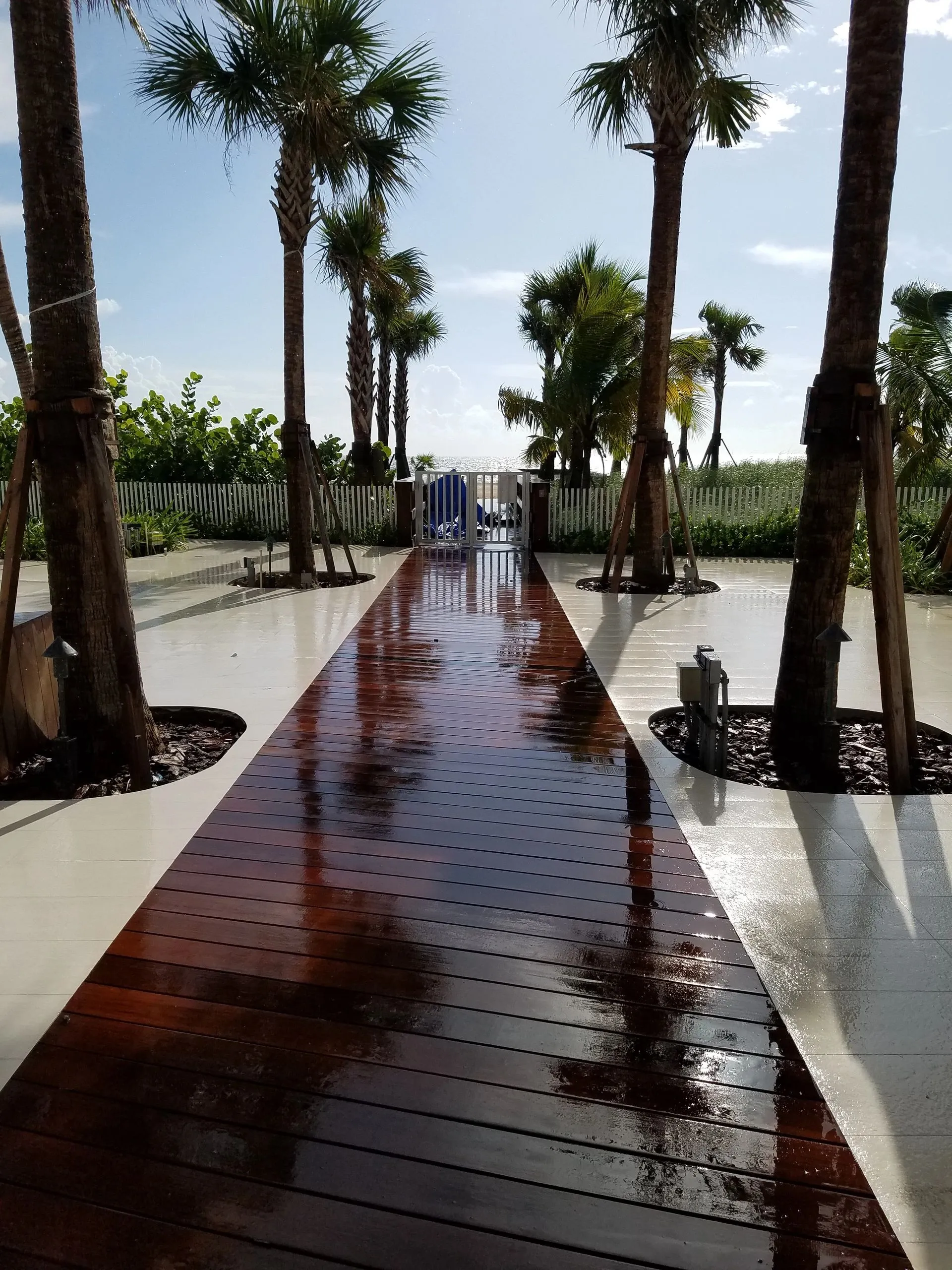 Pompano Beach waterfront Ipe boardwalk built by Deckmasters of Florida