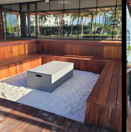 Ritz-Carlton Residences Ipe seating deck built by Deckmasters of Florida