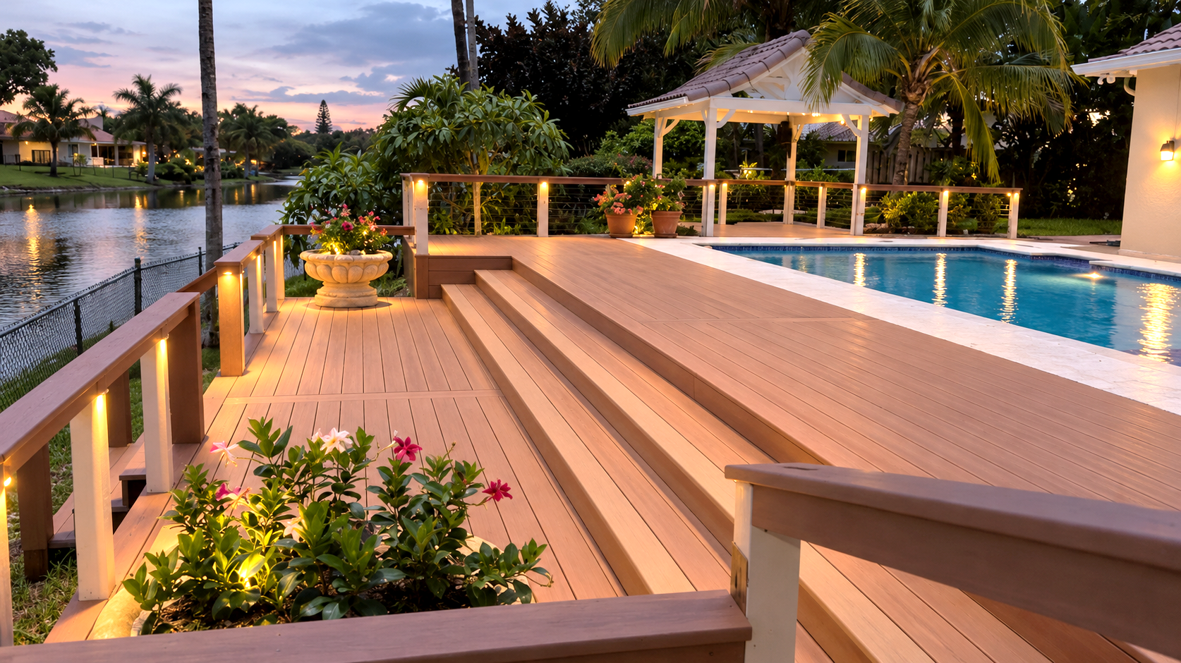 Luxury deck and pool construction in South Florida by Deckmasters of Florida