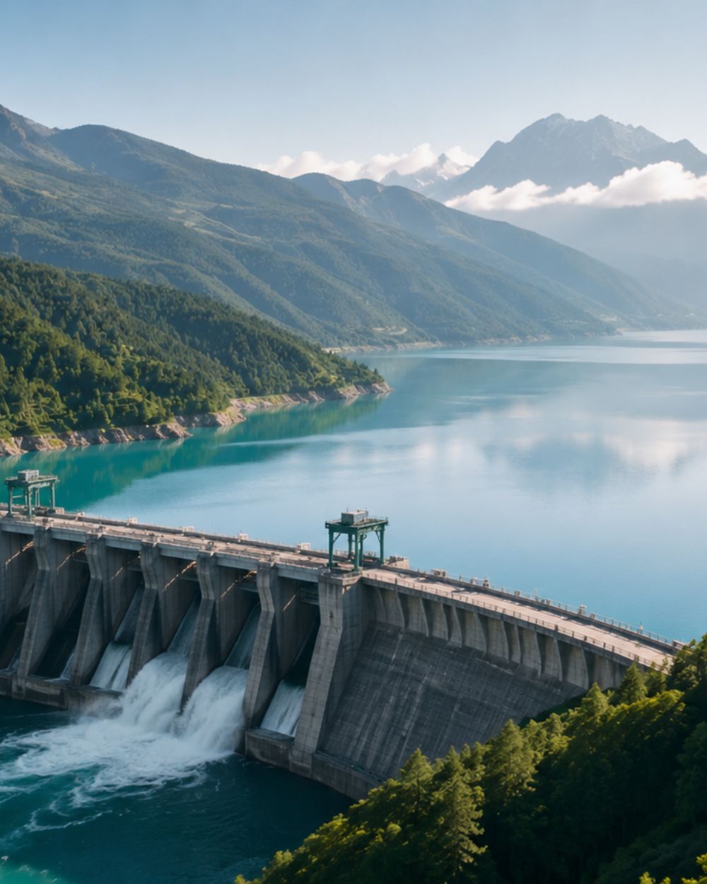 An operating hydroelectric asset and its reservoir
