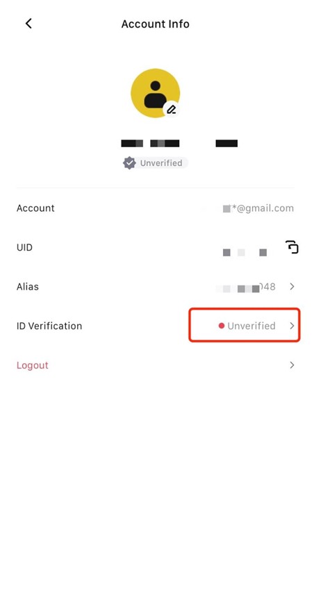 Find the WEEX KYC Section