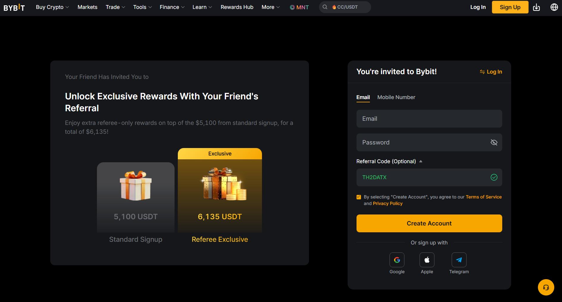 Bybit sign-up