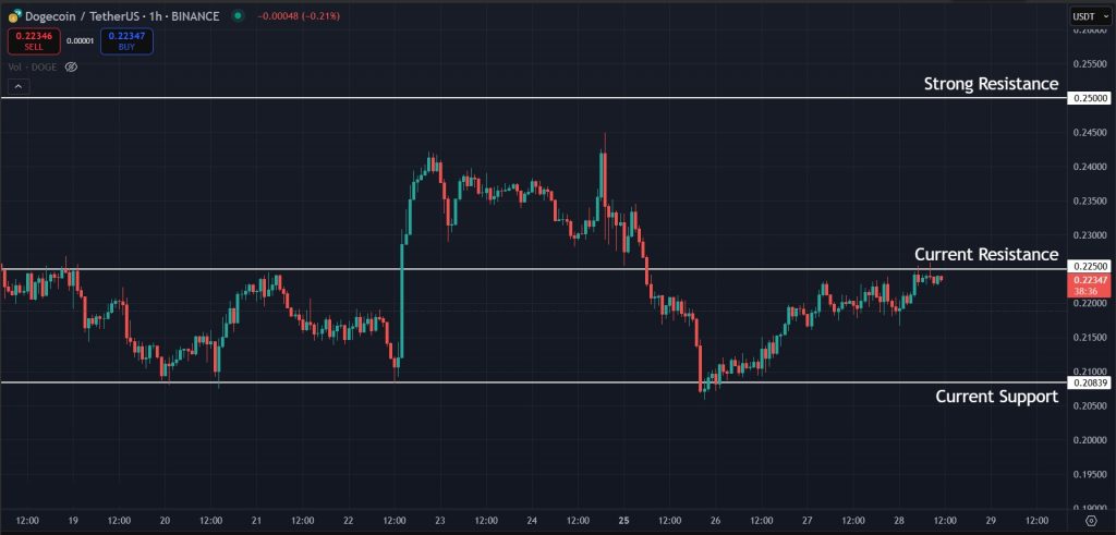 Doge Price Prediction today 28-August-2025: Price levels to watch for Doge on the 1H timeframe