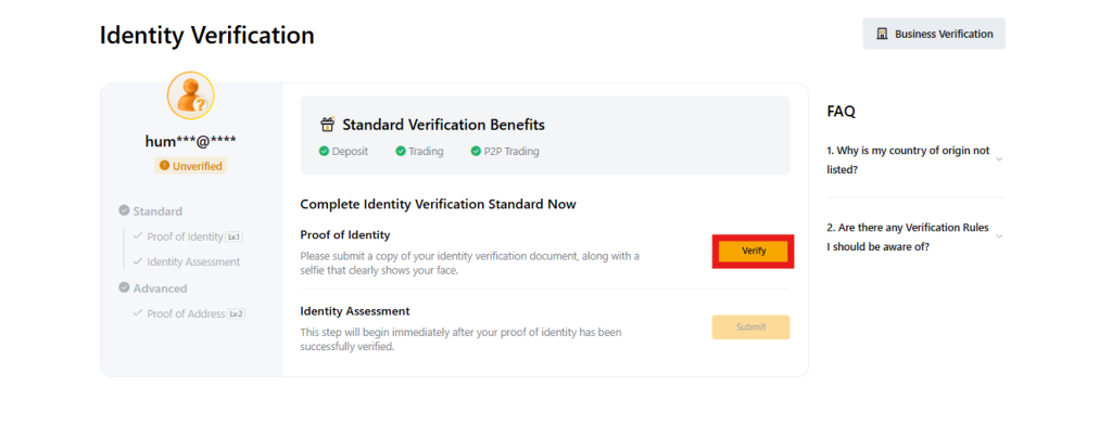 KYC Identity Verification Page