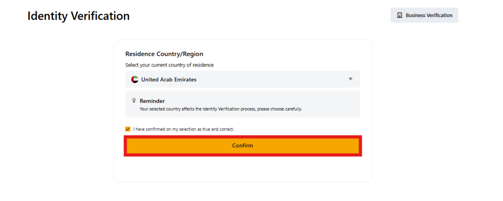 KYC Resident Country