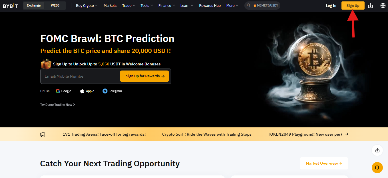 Bybit Home Page