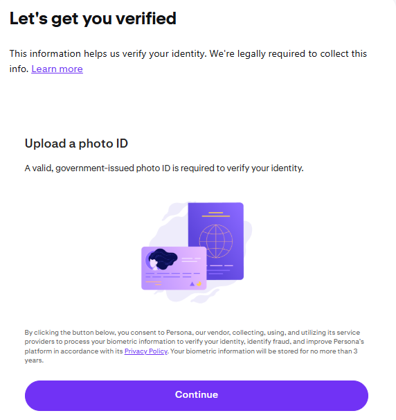 Kraken Review: KYC verification Upload Photo