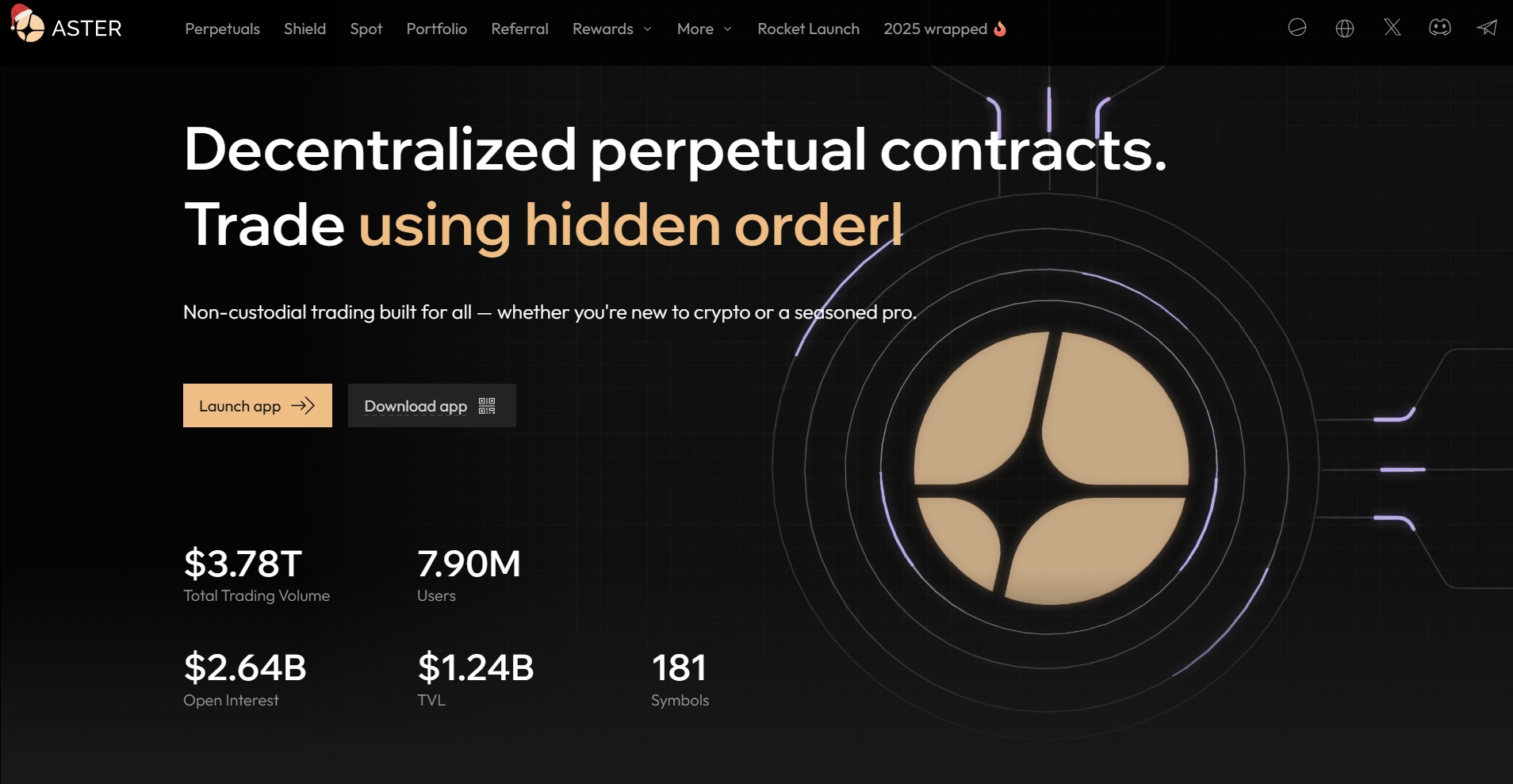 Aster DEX homepage