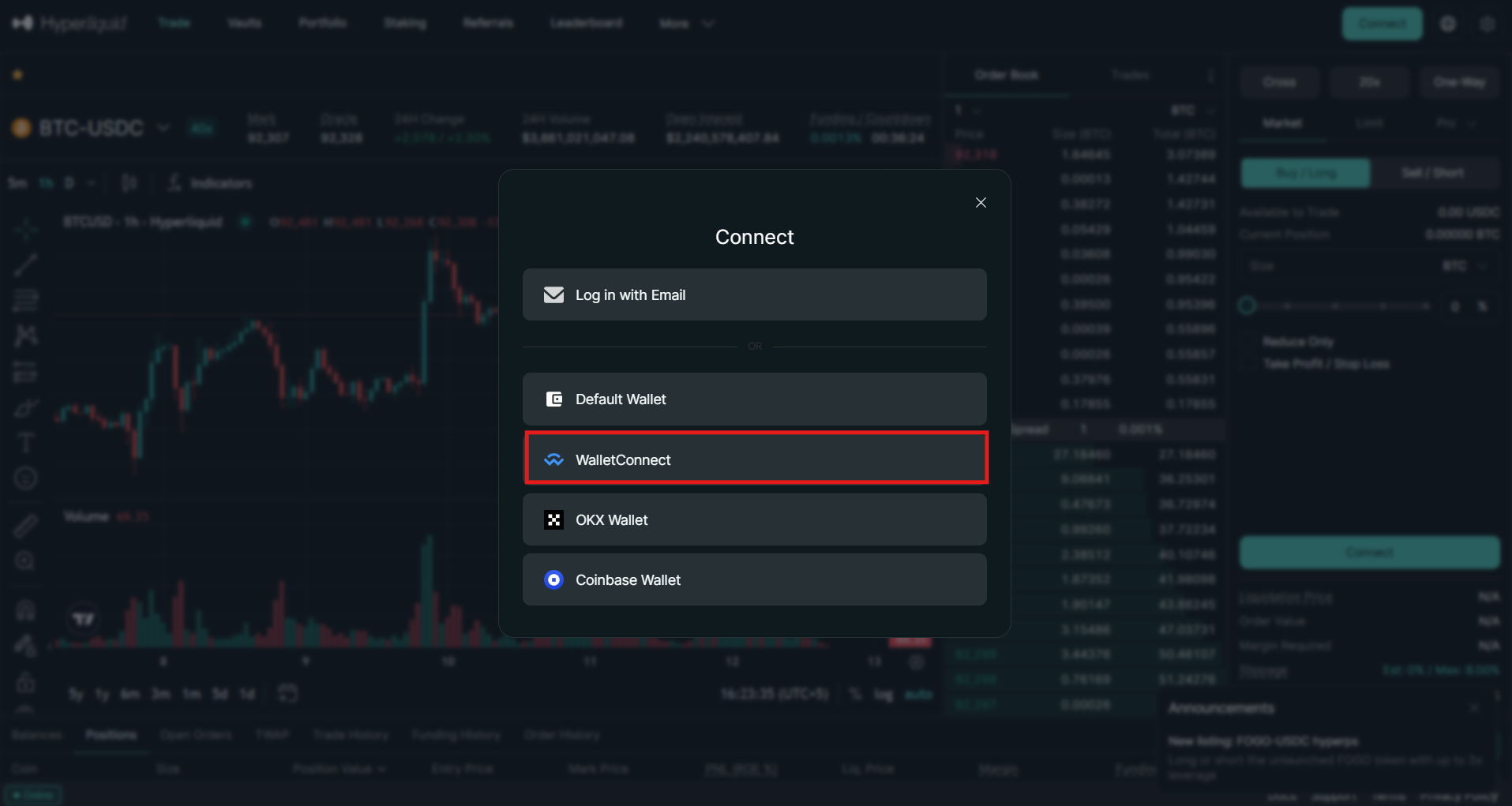 External Wallet connect