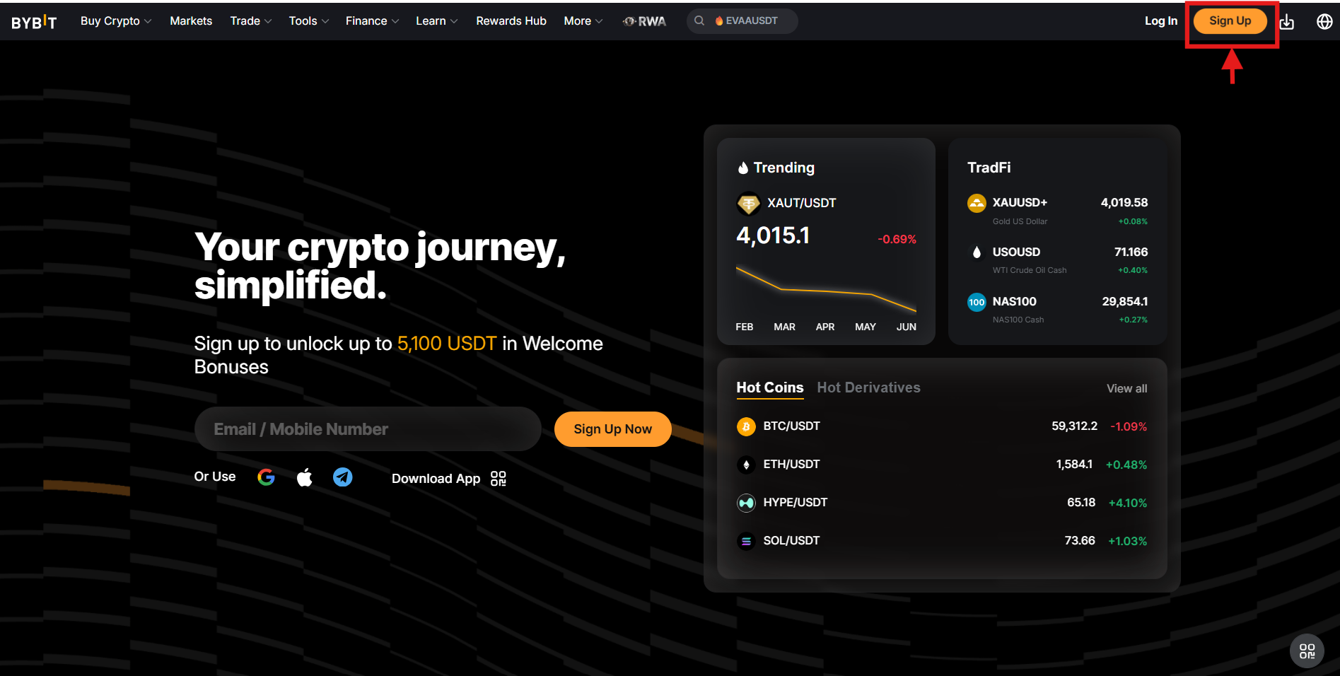 bybit Homepage