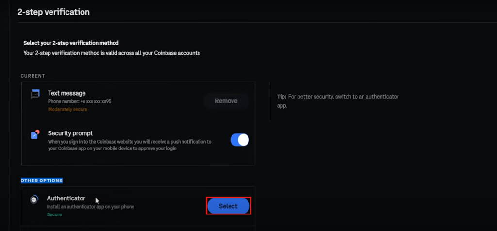 Coinbase 2FA Tutorial: 2FA authenticator