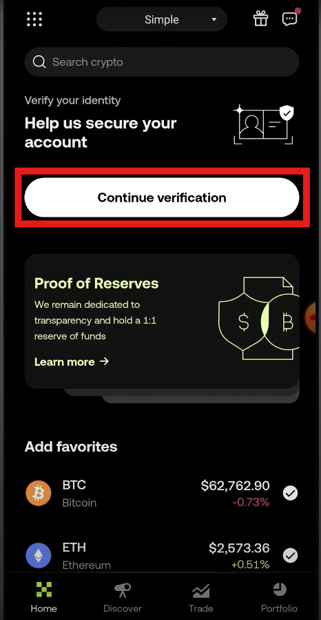 OKX App KYC Tutorial: verification