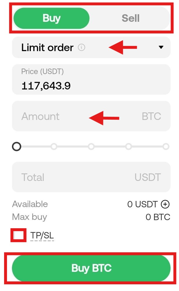 OKX App Spot trading Tutorial: order panel