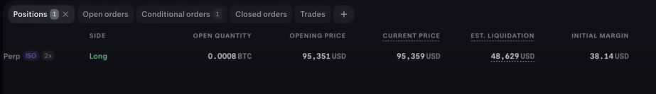 Kraken futures trading tutorial: positions tab