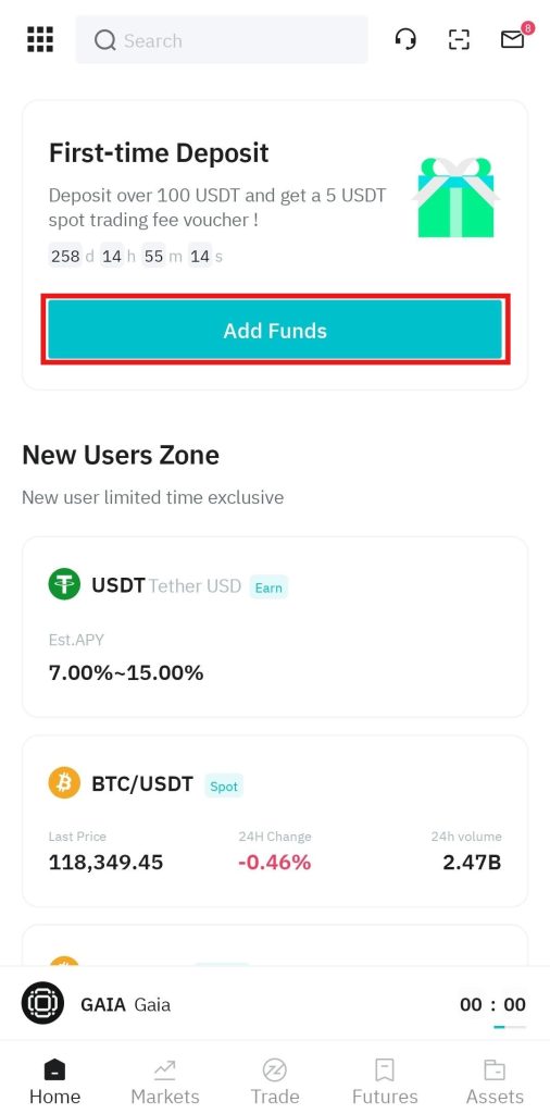 BitMart App Fiat Deposit Tutorial: Add Third-party funds