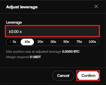 OKX futures trading Tutorial: Select the leverage