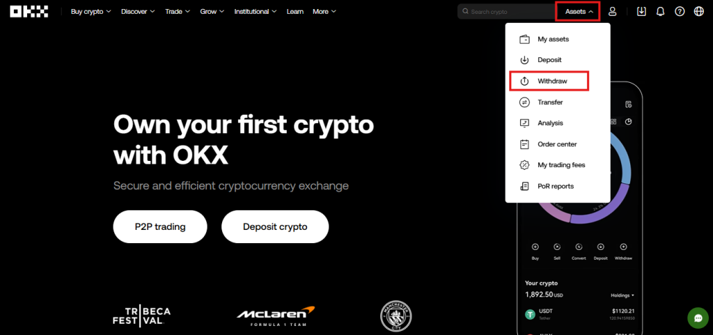 OKX withdrawal Tutorial