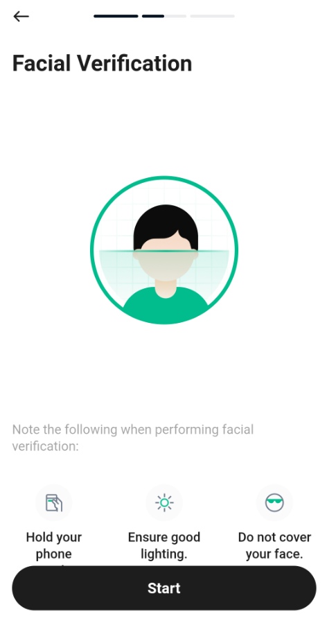 KuCoin App Tutorial: Take picture for facial verification