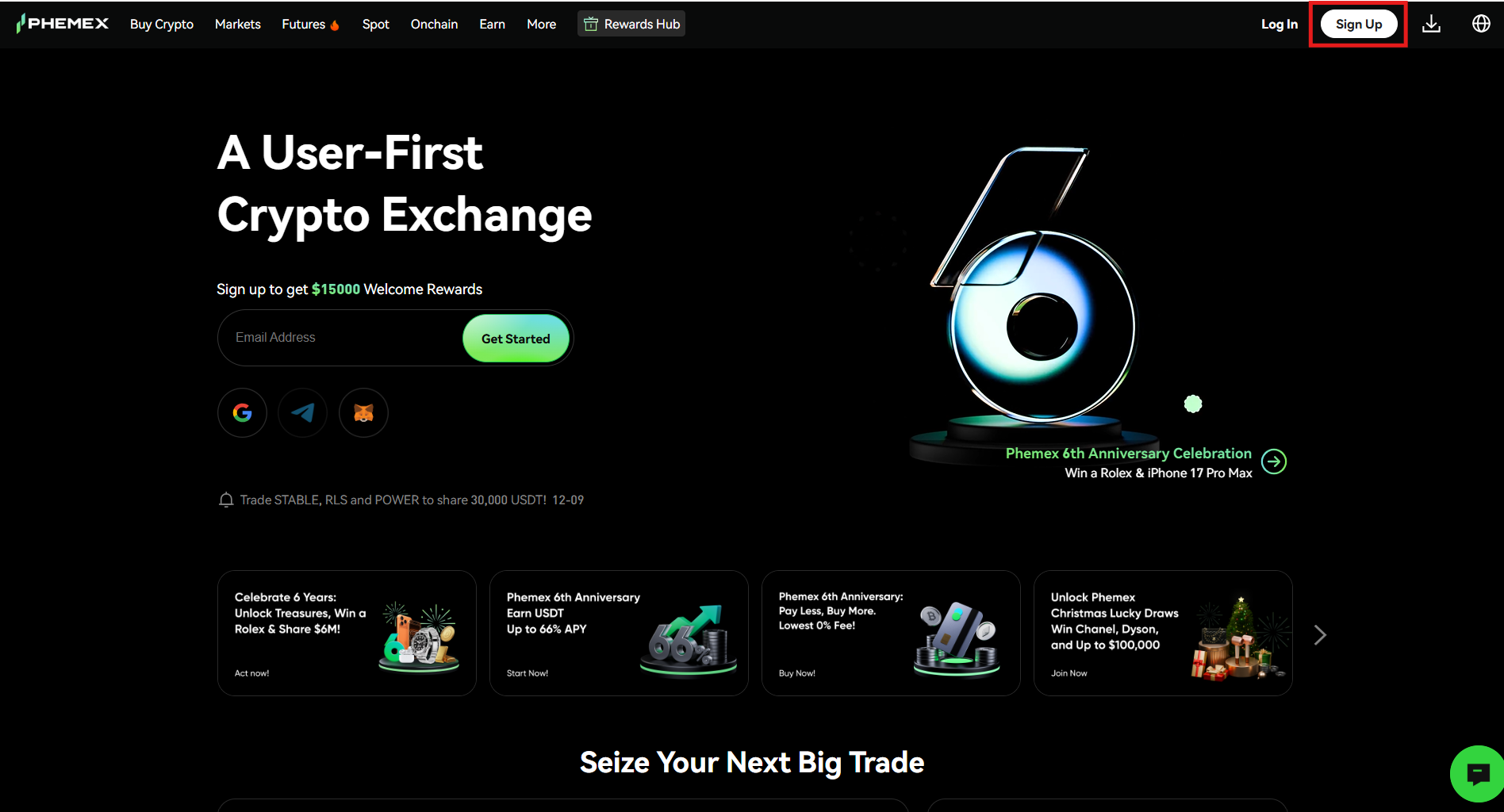 Phemex Website
