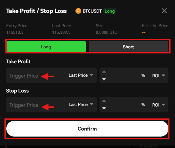 Phemex Futures trading advanced TP/SL