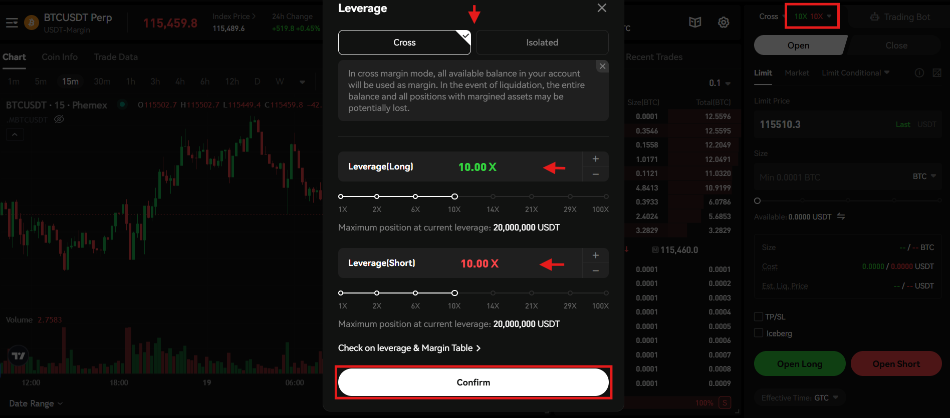 Phemex futures trading leverage