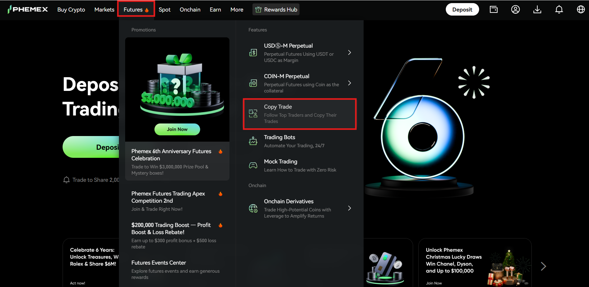 Phemex copy trading