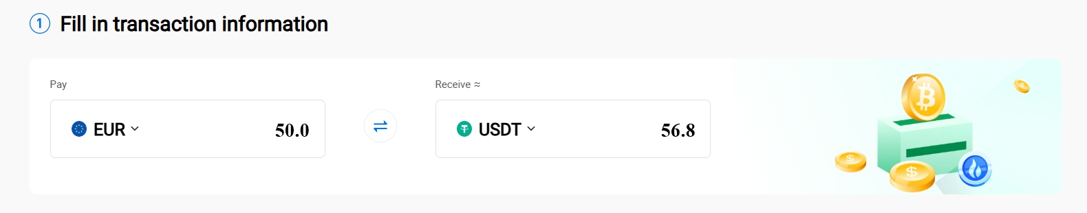 HTX Crypto Deposit Tutorial: Enter values